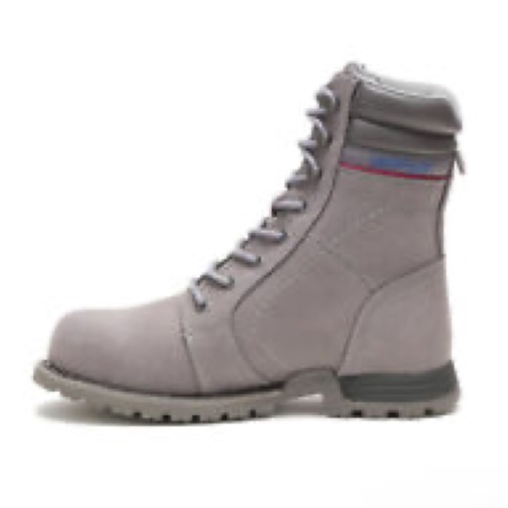 Gray Lace-Up Boots